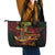 Vanuatu 45th Independence Anniversary Leather Tote Bag Flower Melanesian Namele Turtle - Polynesian Pride