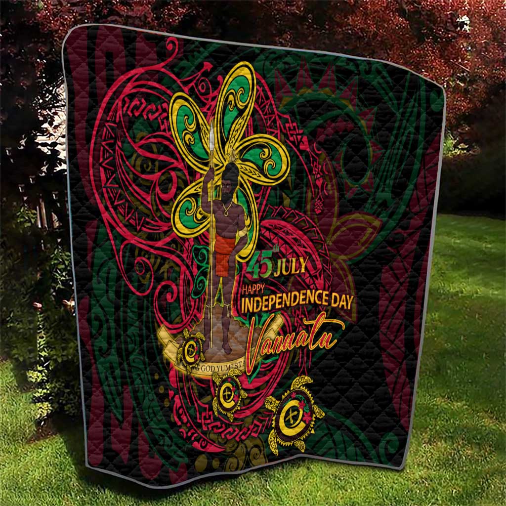Vanuatu 45th Independence Anniversary Quilt Flower Melanesian Namele Turtle - Polynesian Pride