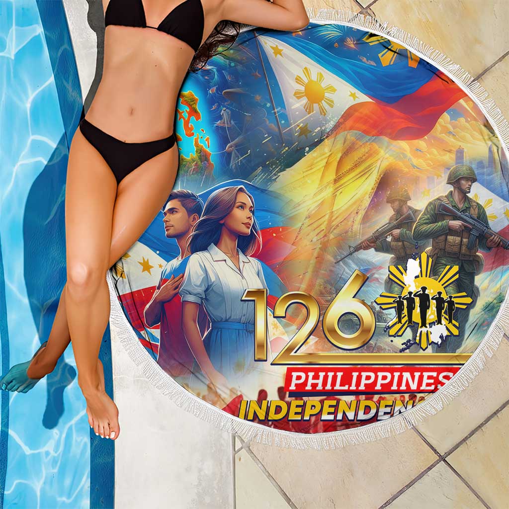 The Philippines 126th Independence Anniversary Beach Blanket Art Style - Polynesian Pride
