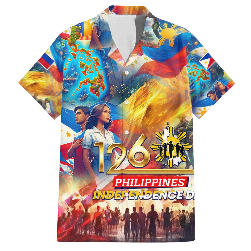 Custom The Philippines 126th Independence Anniversary Family Matching Long Sleeve Bodycon Dress and Hawaiian Shirt Art Style - Polynesian Pride