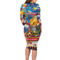 Custom The Philippines 126th Independence Anniversary Family Matching Long Sleeve Bodycon Dress and Hawaiian Shirt Art Style - Polynesian Pride
