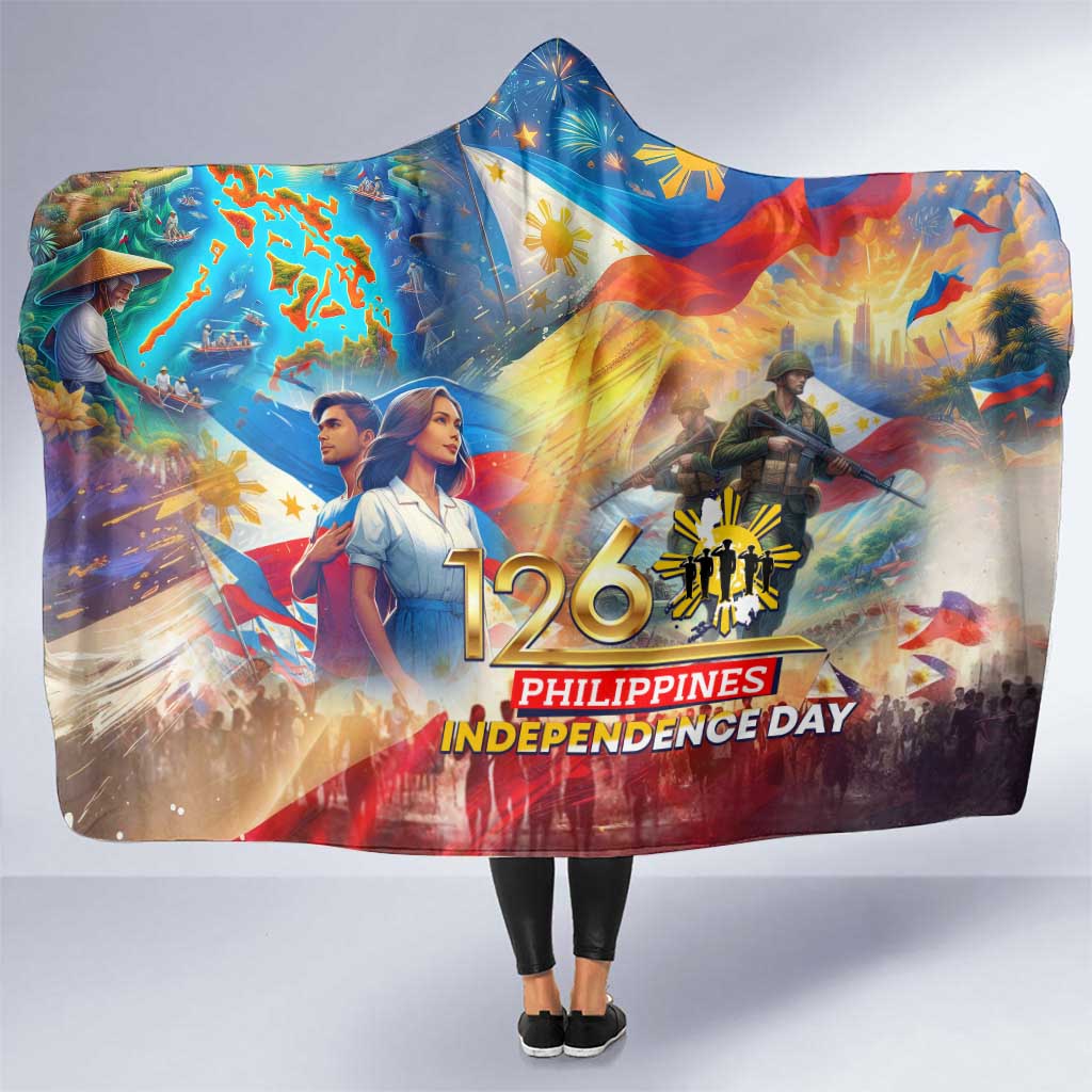 The Philippines 126th Independence Anniversary Hooded Blanket Art Style - Polynesian Pride