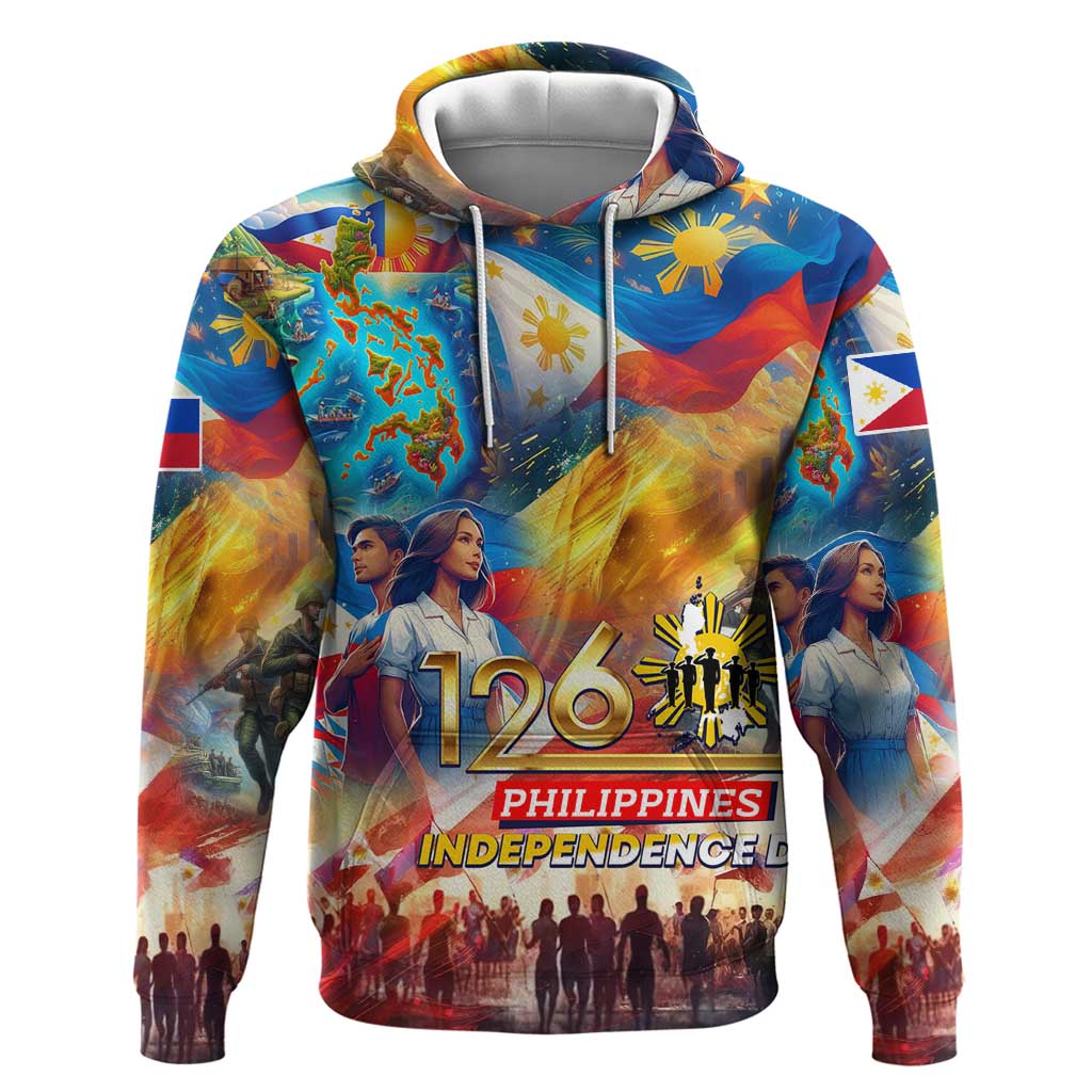 Custom The Philippines 126th Independence Anniversary Hoodie Art Style - Polynesian Pride