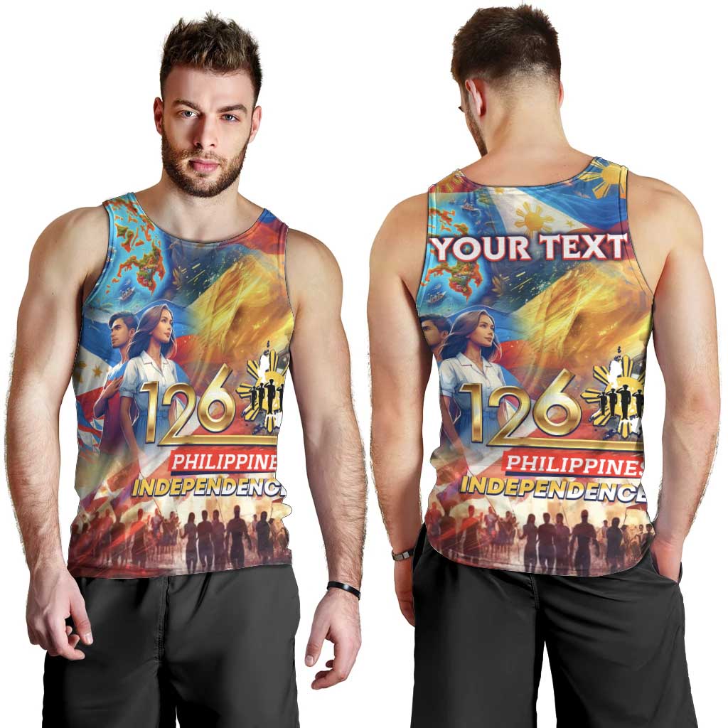Custom The Philippines 126th Independence Anniversary Men Tank Top Art Style - Polynesian Pride