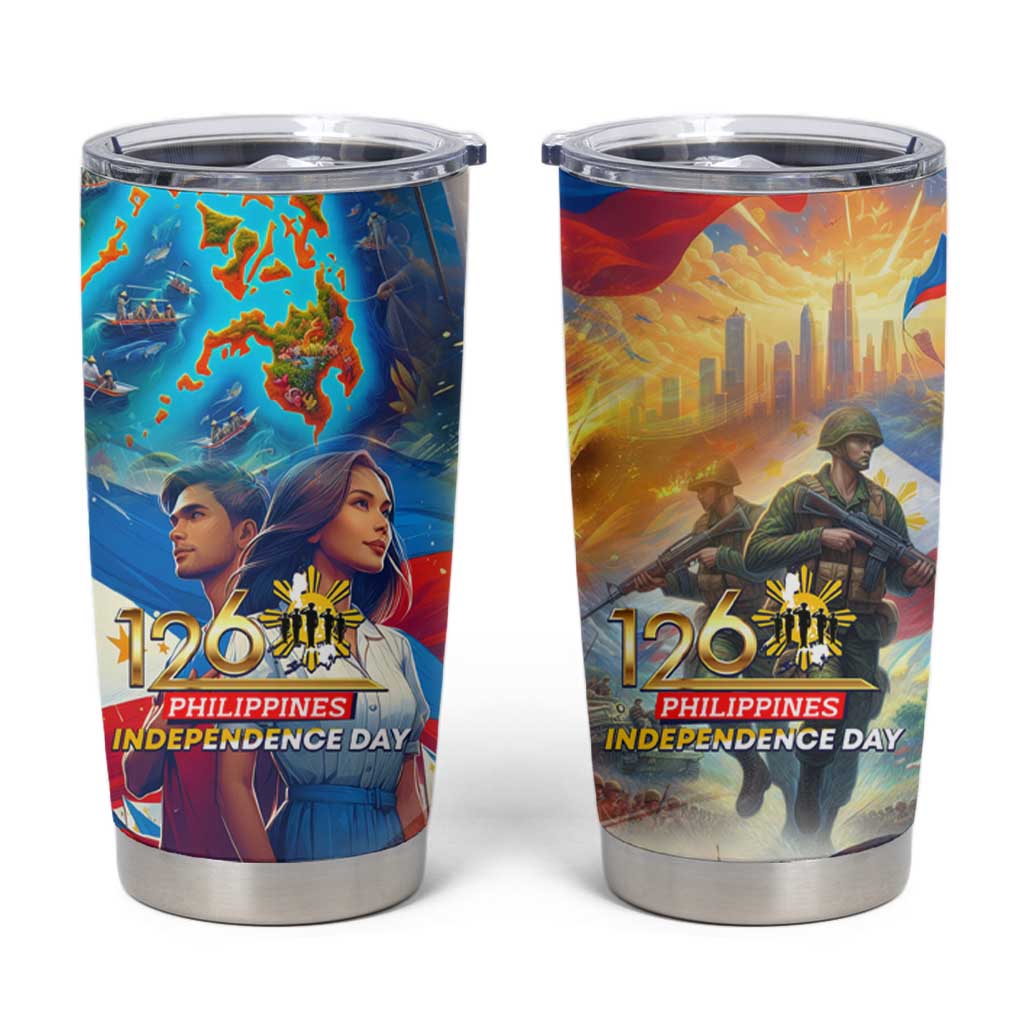 The Philippines 126th Independence Anniversary Tumbler Cup Art Style - Polynesian Pride