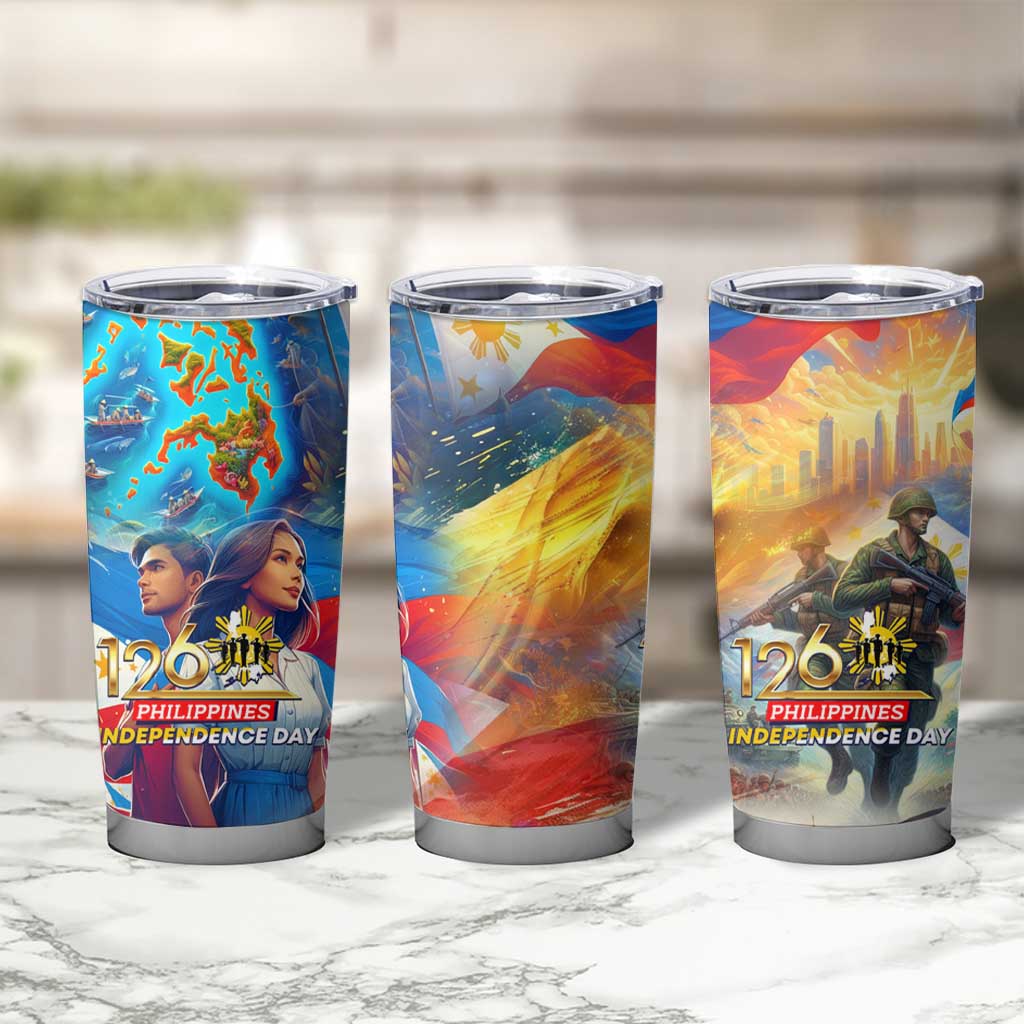 The Philippines 126th Independence Anniversary Tumbler Cup Art Style - Polynesian Pride