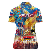 Custom The Philippines 126th Independence Anniversary Women Polo Shirt Art Style - Polynesian Pride