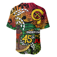 Personalized Vanuatu 45th Independence Anniversary Baseball Jersey Melanesian Pattern Reggae - Polynesian Pride