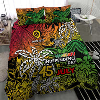 Personalized Vanuatu 45th Independence Anniversary Bedding Set Melanesian Pattern Reggae - Polynesian Pride