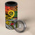 Vanuatu 45th Independence Anniversary 4 in 1 Can Cooler Tumbler Melanesian Pattern Reggae - Polynesian Pride