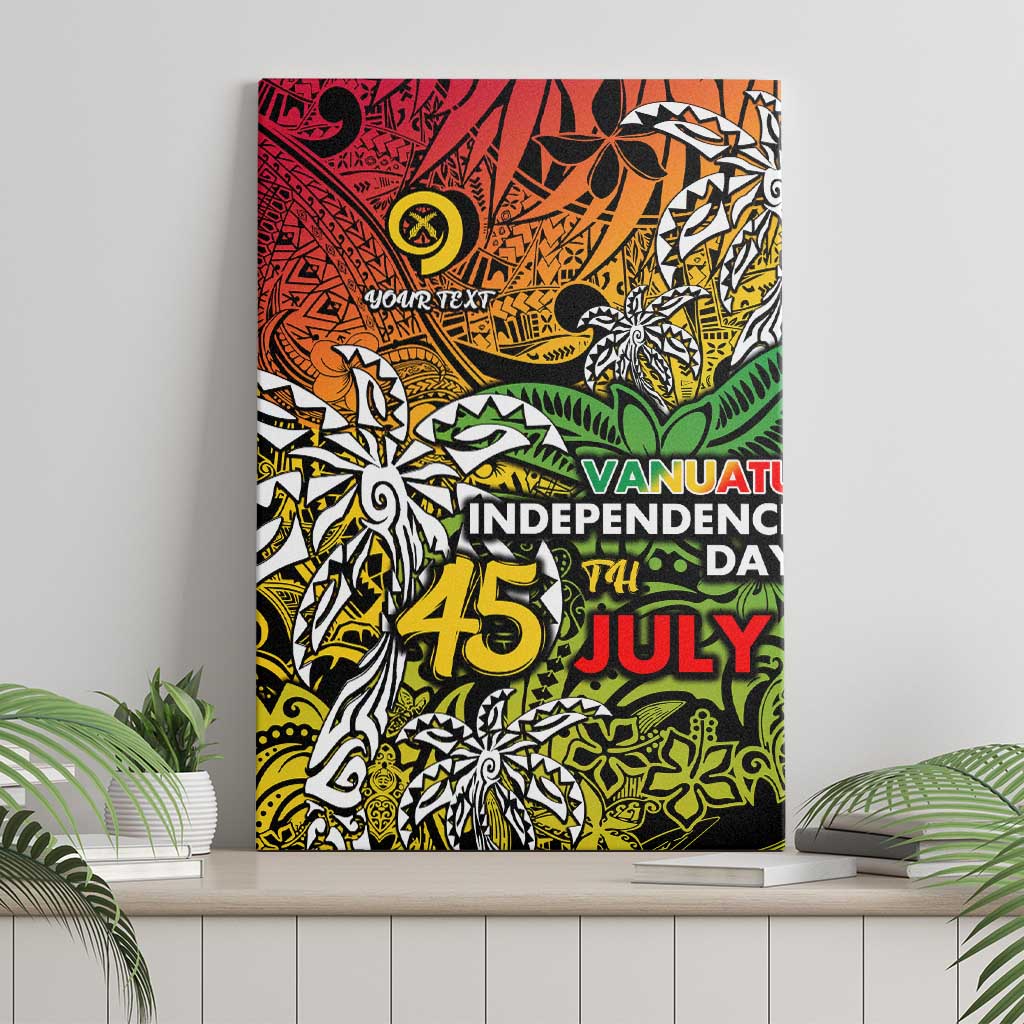 Personalized Vanuatu 45th Independence Anniversary Canvas Wall Art Melanesian Pattern Reggae - Polynesian Pride