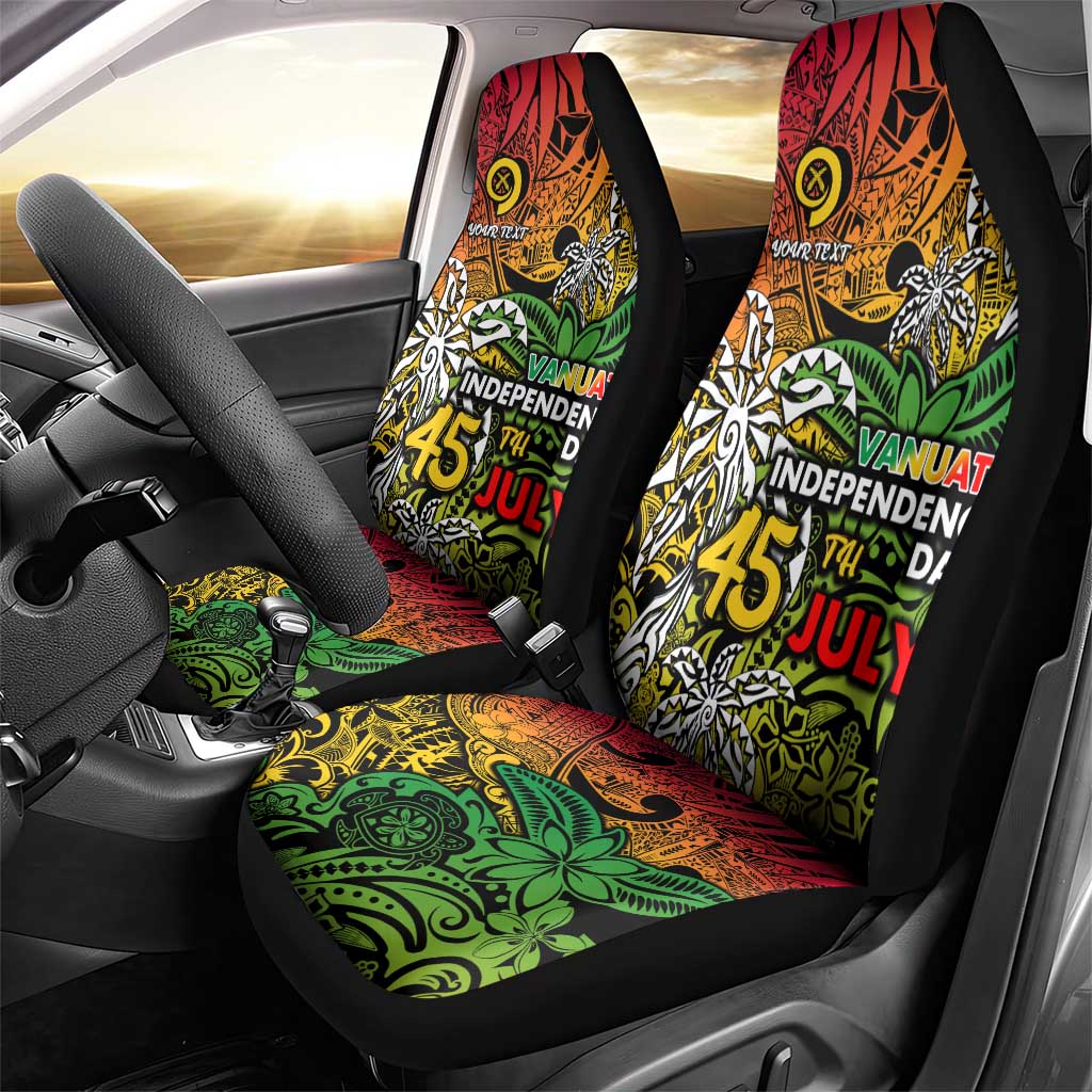Personalized Vanuatu 45th Independence Anniversary Car Seat Cover Melanesian Pattern Reggae - Polynesian Pride
