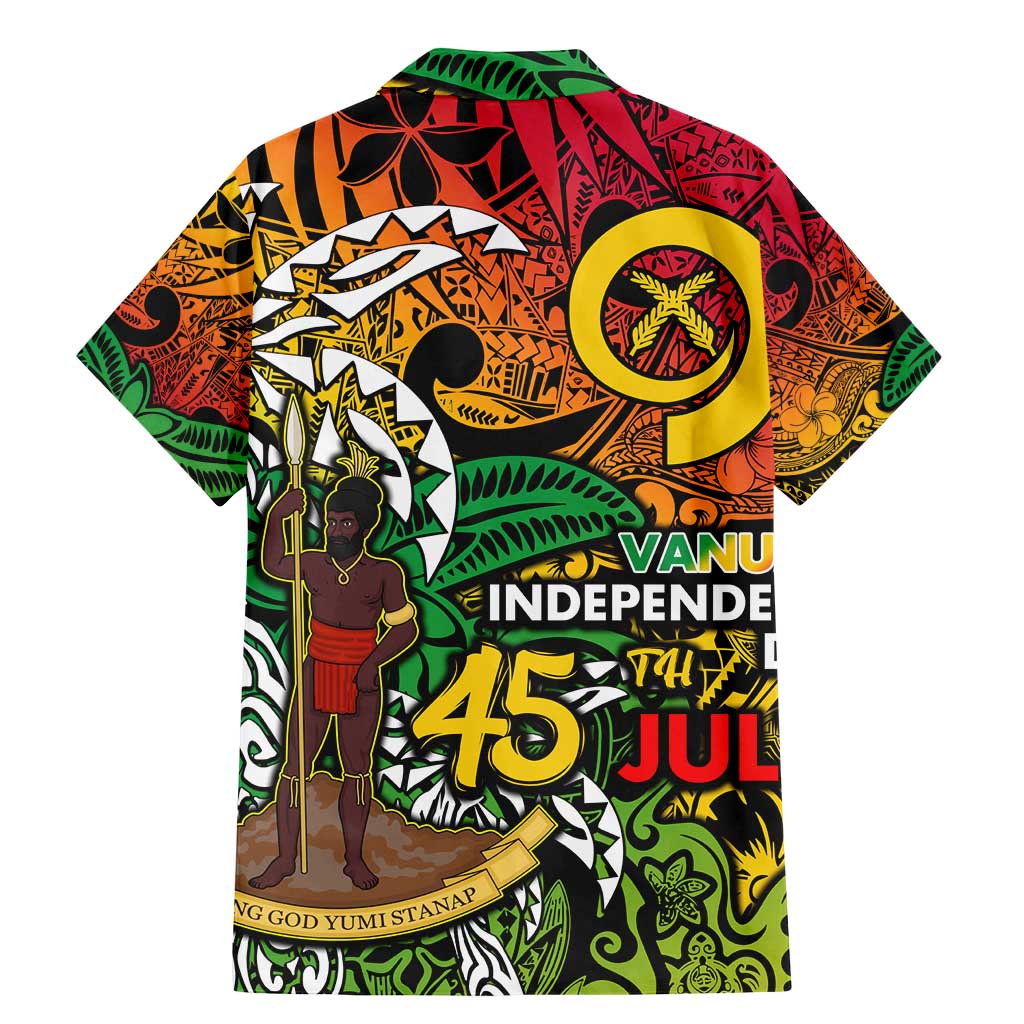 Personalized Vanuatu 45th Independence Anniversary Family Matching Mermaid Dress and Hawaiian Shirt Melanesian Pattern Reggae - Polynesian Pride