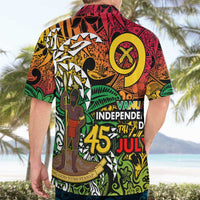 Personalized Vanuatu 45th Independence Anniversary Hawaiian Shirt Melanesian Pattern Reggae - Polynesian Pride