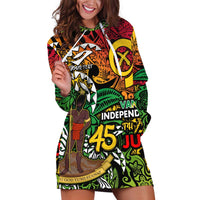 Personalized Vanuatu 45th Independence Anniversary Hoodie Dress Melanesian Pattern Reggae - Polynesian Pride