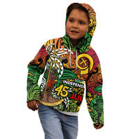 Personalized Vanuatu 45th Independence Anniversary Kid Hoodie Melanesian Pattern Reggae DT02 - Polynesian Pride