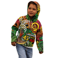 Personalized Vanuatu 45th Independence Anniversary Kid Hoodie Melanesian Pattern Reggae DT02 - Polynesian Pride