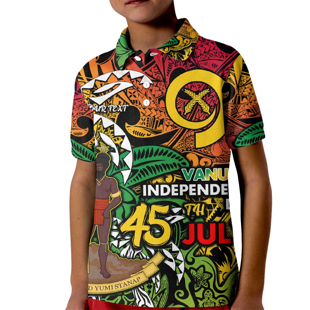Personalized Vanuatu 45th Independence Anniversary Kid Polo Shirt Melanesian Pattern Reggae DT02 Kid Art - Polynesian Pride