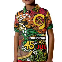 Personalized Vanuatu 45th Independence Anniversary Kid Polo Shirt Melanesian Pattern Reggae DT02 Kid Art - Polynesian Pride