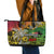 Personalized Vanuatu 45th Independence Anniversary Leather Tote Bag Melanesian Pattern Reggae - Polynesian Pride