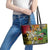 Personalized Vanuatu 45th Independence Anniversary Leather Tote Bag Melanesian Pattern Reggae - Polynesian Pride