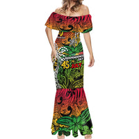 Personalized Vanuatu 45th Independence Anniversary Mermaid Dress Melanesian Pattern Reggae - Polynesian Pride