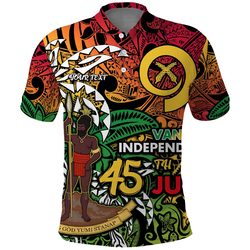 Personalized Vanuatu 45th Independence Anniversary Polo Shirt Melanesian Pattern Reggae DT02 Art - Polynesian Pride