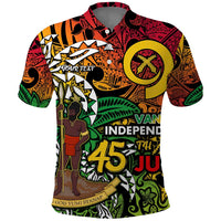 Personalized Vanuatu 45th Independence Anniversary Polo Shirt Melanesian Pattern Reggae DT02 Art - Polynesian Pride