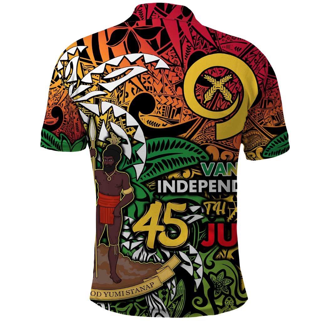 Personalized Vanuatu 45th Independence Anniversary Polo Shirt Melanesian Pattern Reggae DT02 - Polynesian Pride