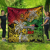 Personalized Vanuatu 45th Independence Anniversary Quilt Melanesian Pattern Reggae - Polynesian Pride