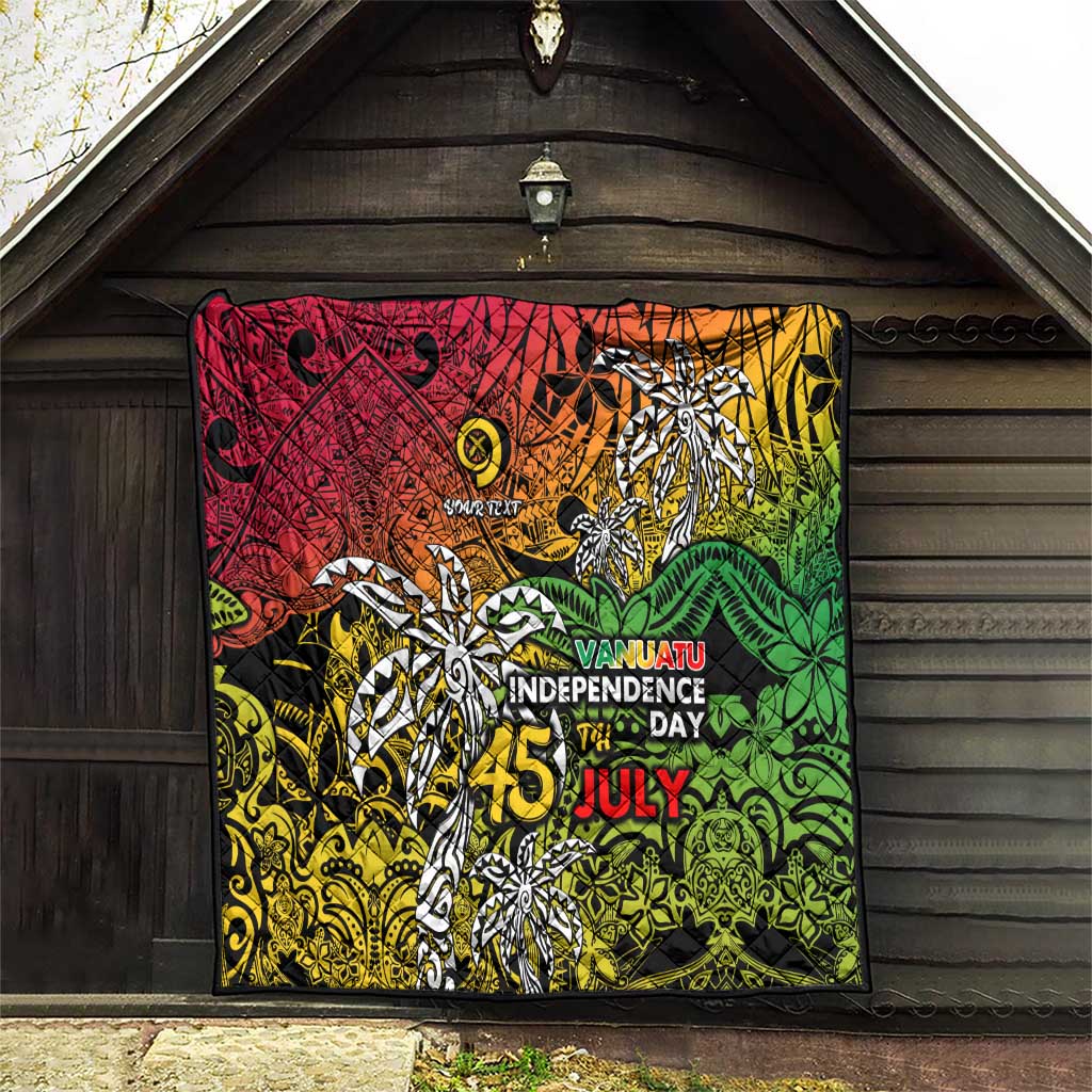 Personalized Vanuatu 45th Independence Anniversary Quilt Melanesian Pattern Reggae - Polynesian Pride