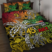 Personalized Vanuatu 45th Independence Anniversary Quilt Bed Set Melanesian Pattern Reggae - Polynesian Pride