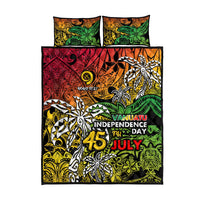Personalized Vanuatu 45th Independence Anniversary Quilt Bed Set Melanesian Pattern Reggae - Polynesian Pride