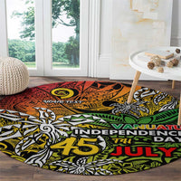 Personalized Vanuatu 45th Independence Anniversary Round Carpet Melanesian Pattern Reggae - Polynesian Pride