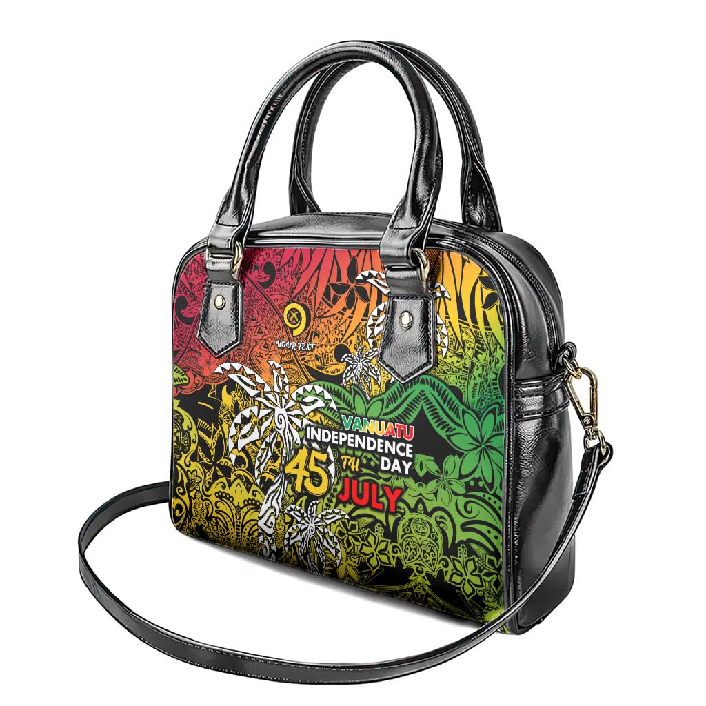 Personalized Vanuatu 45th Independence Anniversary Shoulder Handbag Melanesian Pattern Reggae - Polynesian Pride