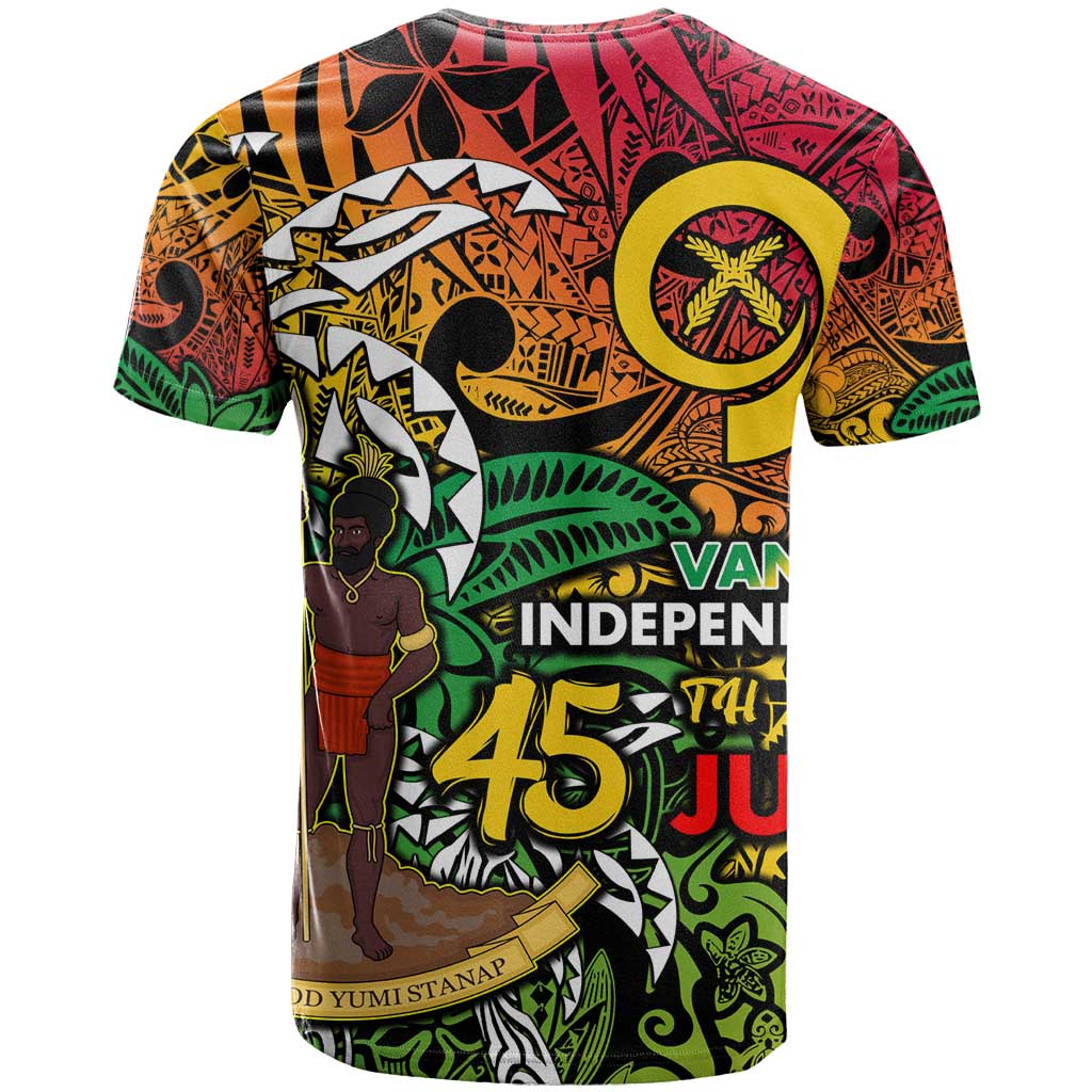 Personalized Vanuatu 45th Independence Anniversary T Shirt Melanesian Pattern Reggae - Polynesian Pride