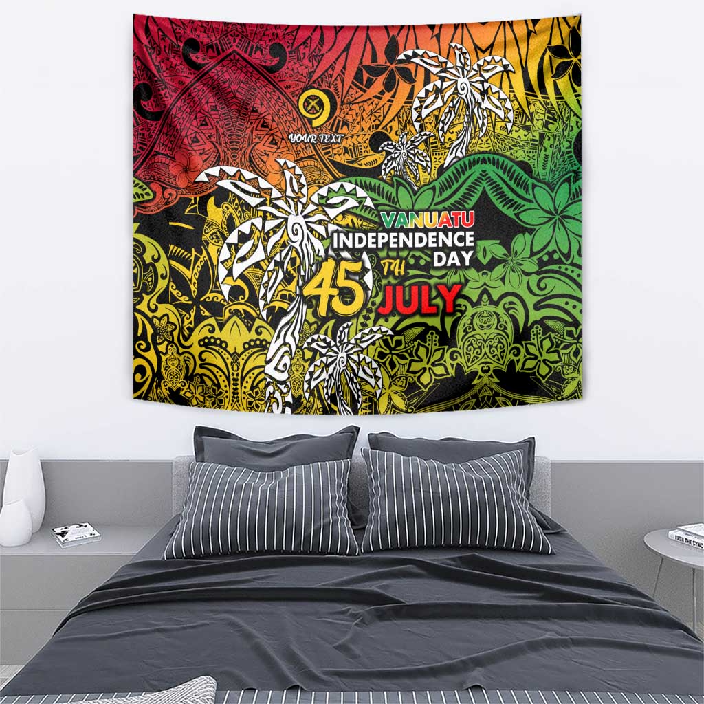 Personalized Vanuatu 45th Independence Anniversary Tapestry Melanesian Pattern Reggae DT02 - Polynesian Pride