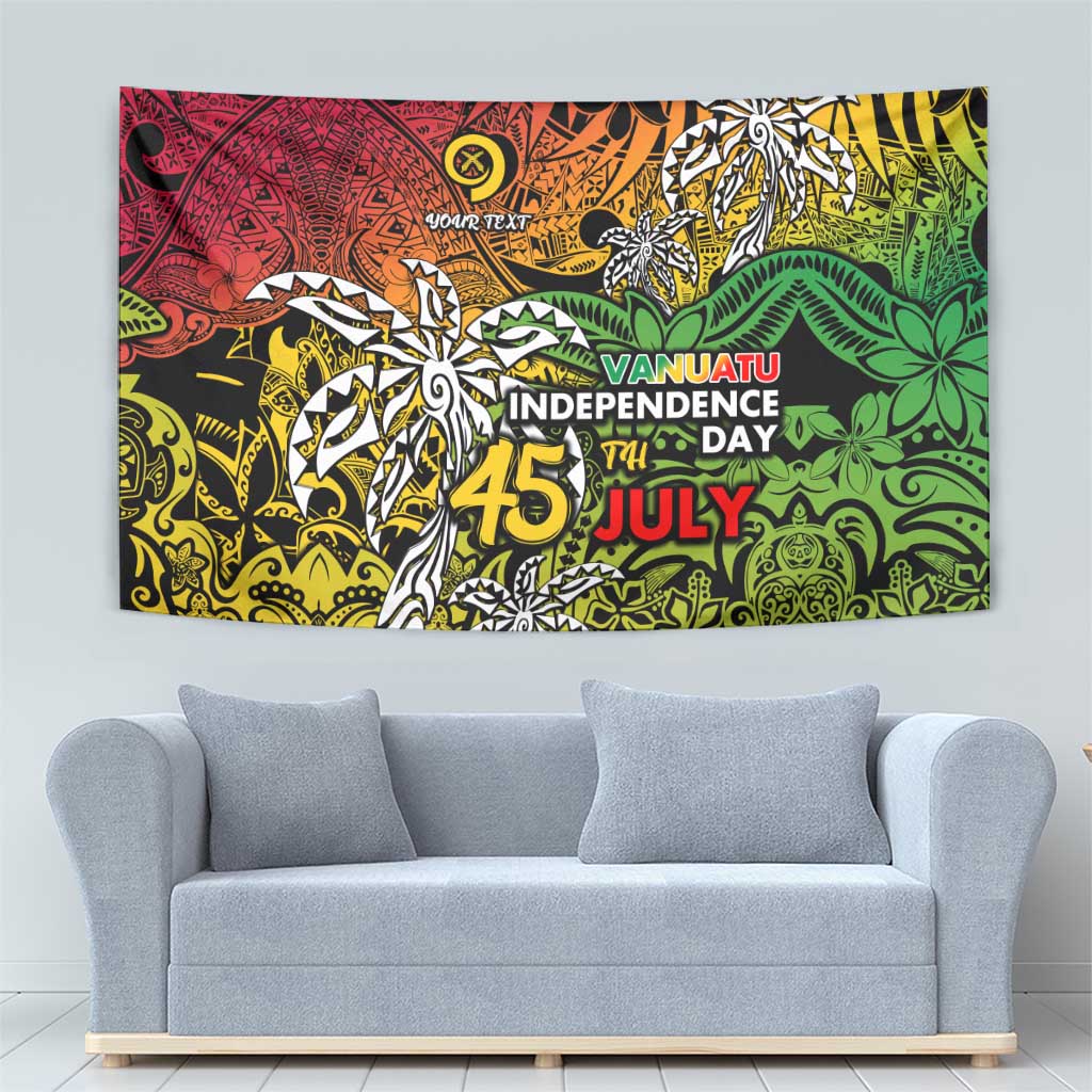 Personalized Vanuatu 45th Independence Anniversary Tapestry Melanesian Pattern Reggae DT02 - Polynesian Pride