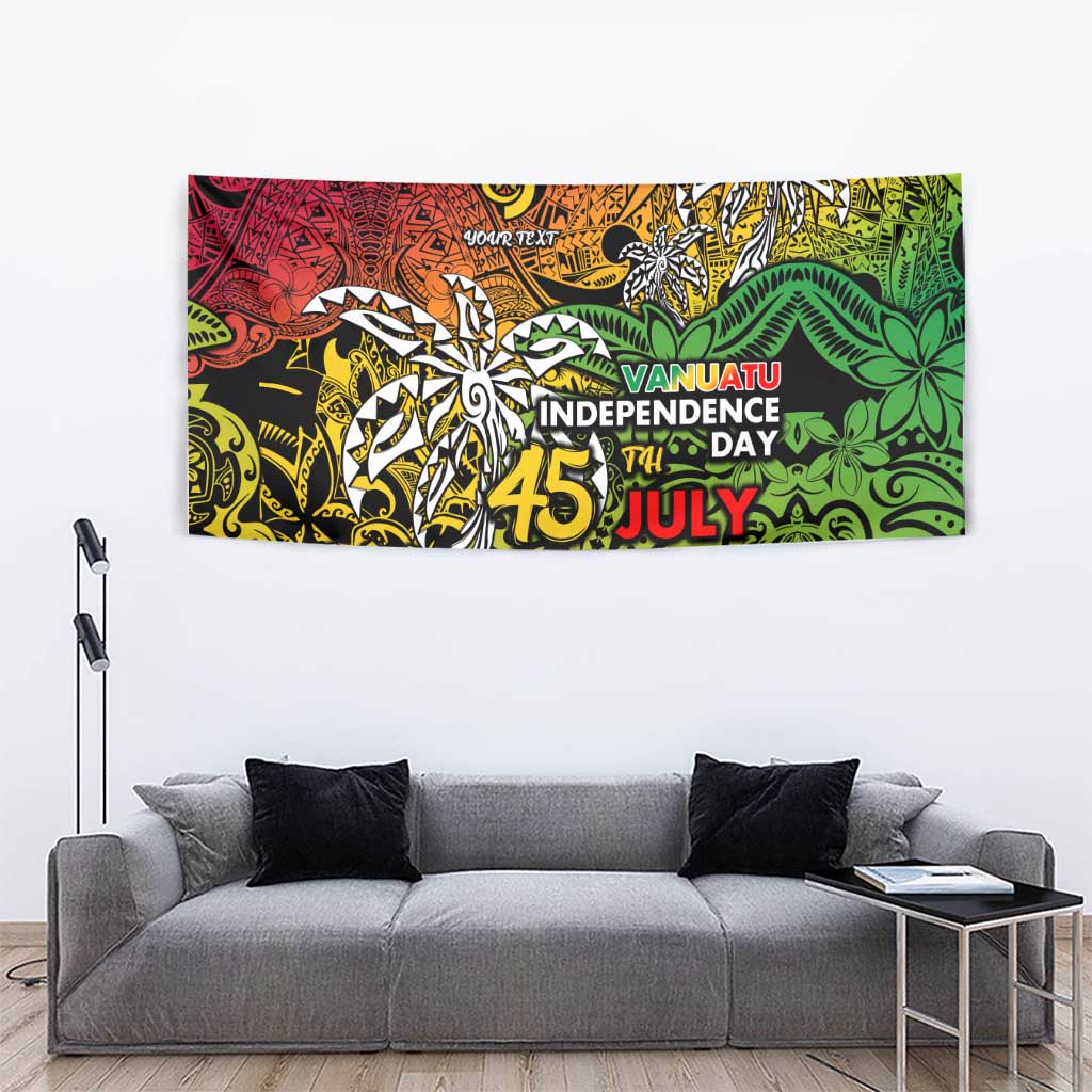 Personalized Vanuatu 45th Independence Anniversary Tapestry Melanesian Pattern Reggae DT02 - Polynesian Pride