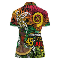 Personalized Vanuatu 45th Independence Anniversary Women Polo Shirt Melanesian Pattern Reggae - Polynesian Pride