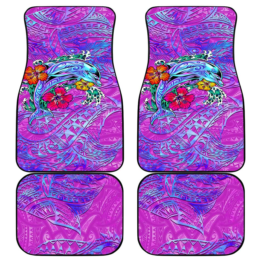 Dolphin Polynesia Car Mats Hibiscus Tropical Wave - Purple Vibes