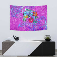 Dolphin Polynesia Tapestry Hibiscus Tropical Wave - Purple Vibes DT02 - Polynesian Pride