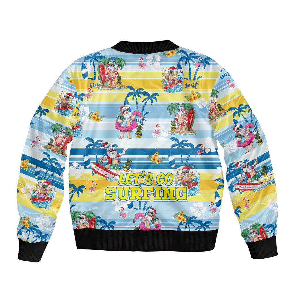 Surfing Christmas Bomber Jacket Tropical Santa Let's Go Surfing DT02 - Polynesian Pride