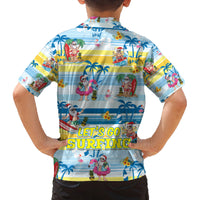 Surfing Christmas Family Matching Long Sleeve Bodycon Dress and Hawaiian Shirt Tropical Santa Let's Go Surfing DT02 - Polynesian Pride