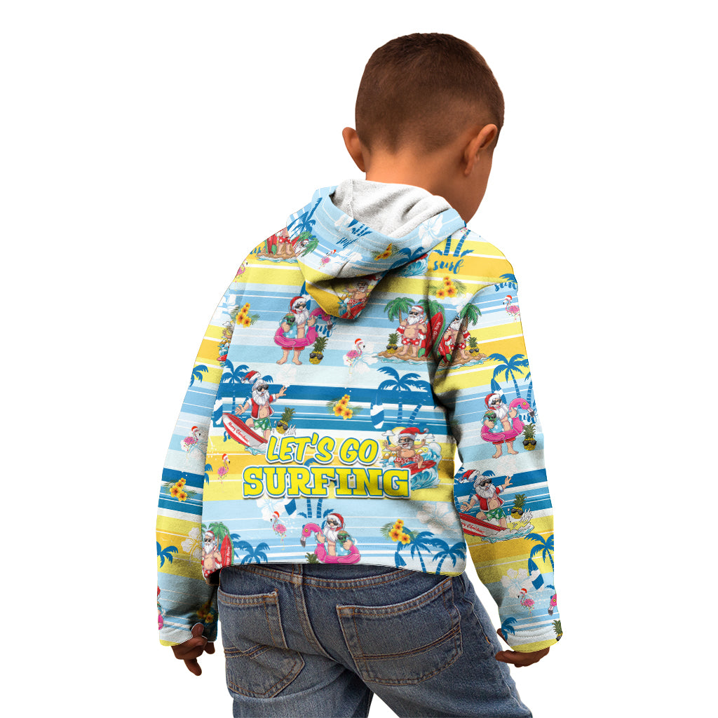 Surfing Christmas Kid Hoodie Tropical Santa Let's Go Surfing DT02 - Polynesian Pride