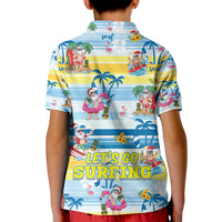 Surfing Christmas Kid Polo Shirt Tropical Santa Let's Go Surfing DT02 - Polynesian Pride