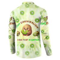Kiwi Cannibalism Button Sweatshirt New Zealand Kiwi Cute Bird Funny DT02 - Polynesian Pride