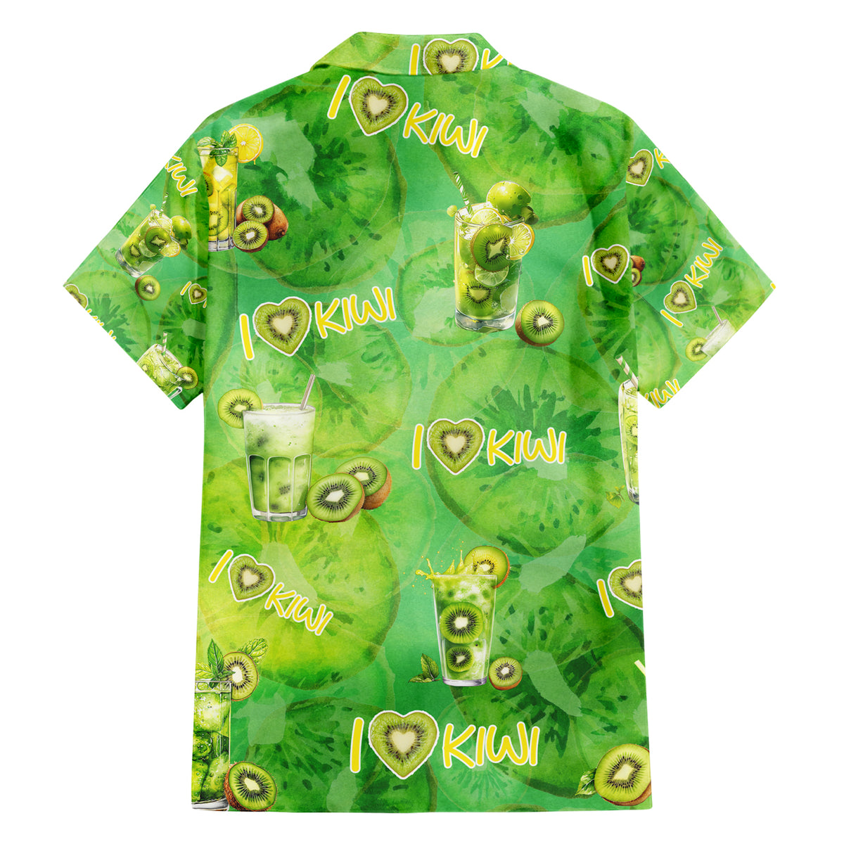 I Love Kiwi Family Matching Short Sleeve Bodycon Dress and Hawaiian Shirt New Zealand Kiwi Fruit Summer Cocktail