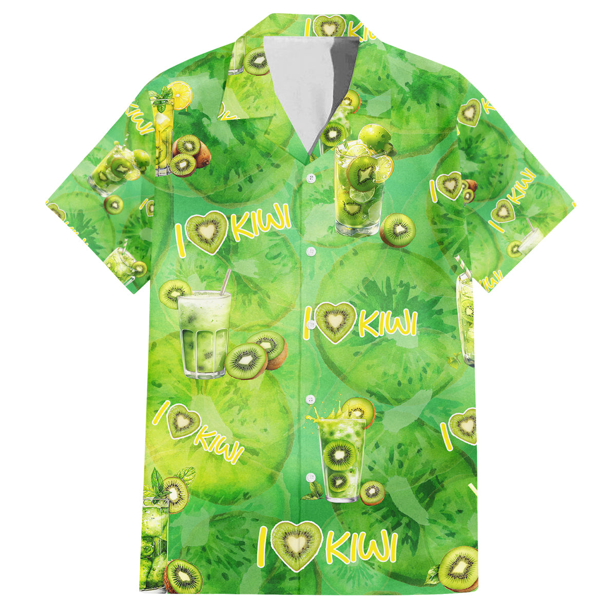 I Love Kiwi Family Matching Tank Maxi Dress and Hawaiian Shirt New Zealand Kiwi Fruit Summer Cocktail