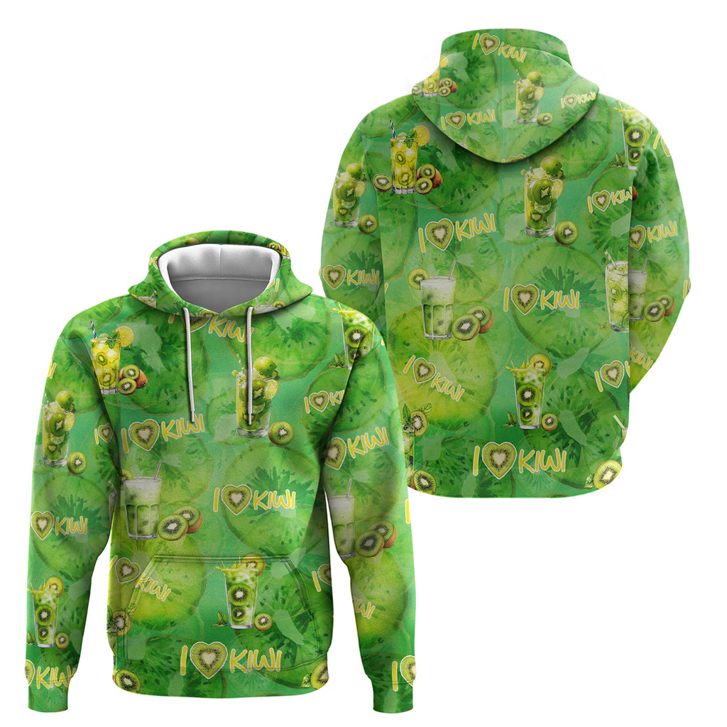 I Love Kiwi Hoodie New Zealand Kiwi Fruit Summer Cocktail DT02 - Polynesian Pride